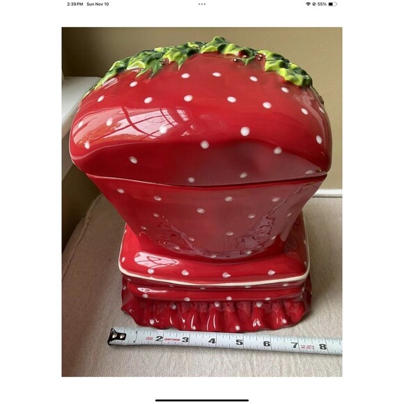 Blue Sky Heather Goldminc Christmas Sleeping Polar Bear Cookie Jar W/Lid - Picture 9 of 9